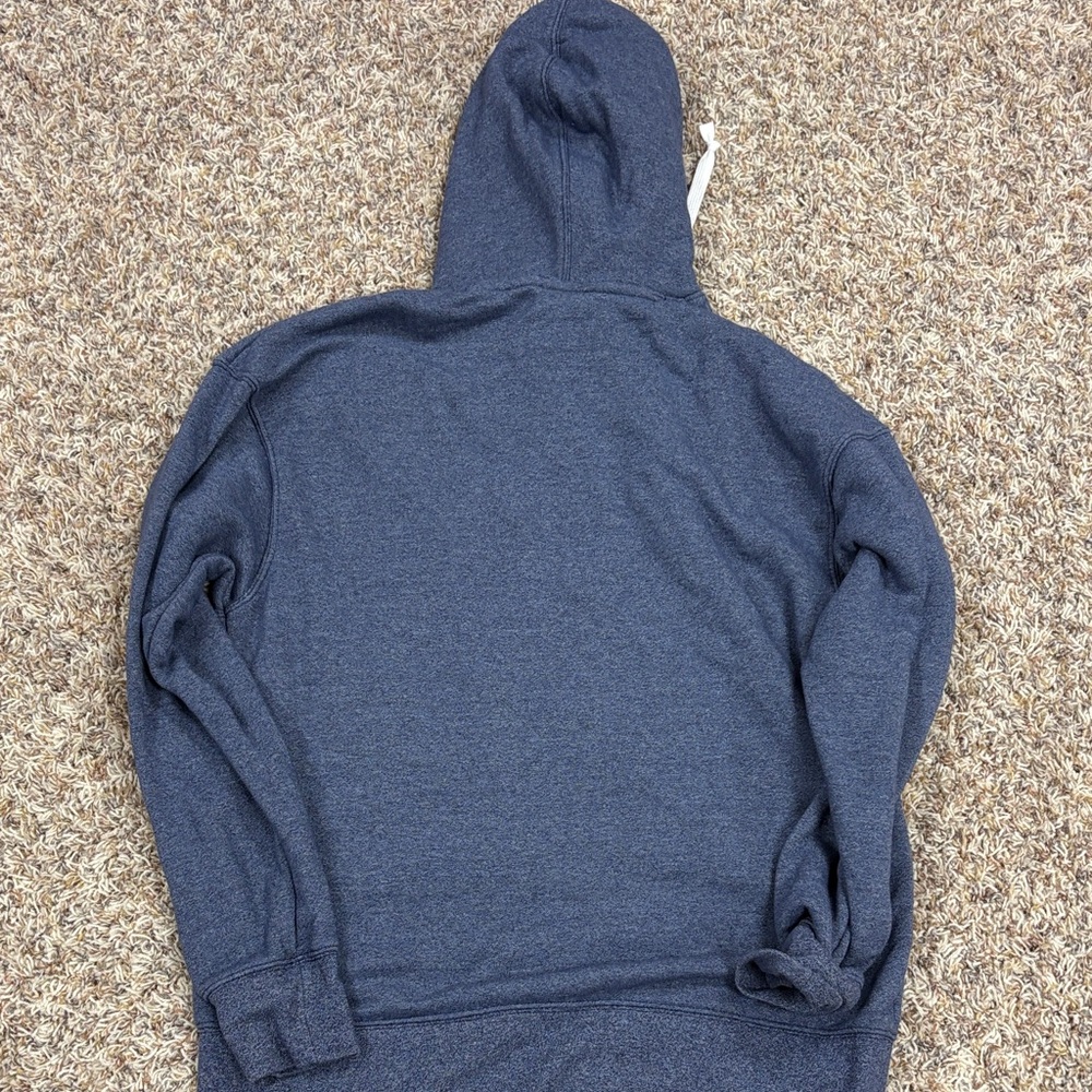 Nike Men's Dark Blue Hoodie with Red Logo - Picture 4 of 5